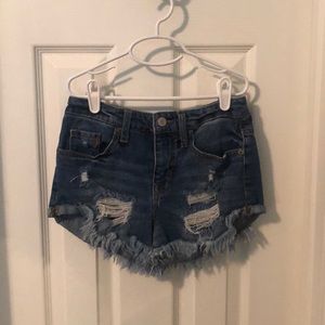 Navy jean shorts